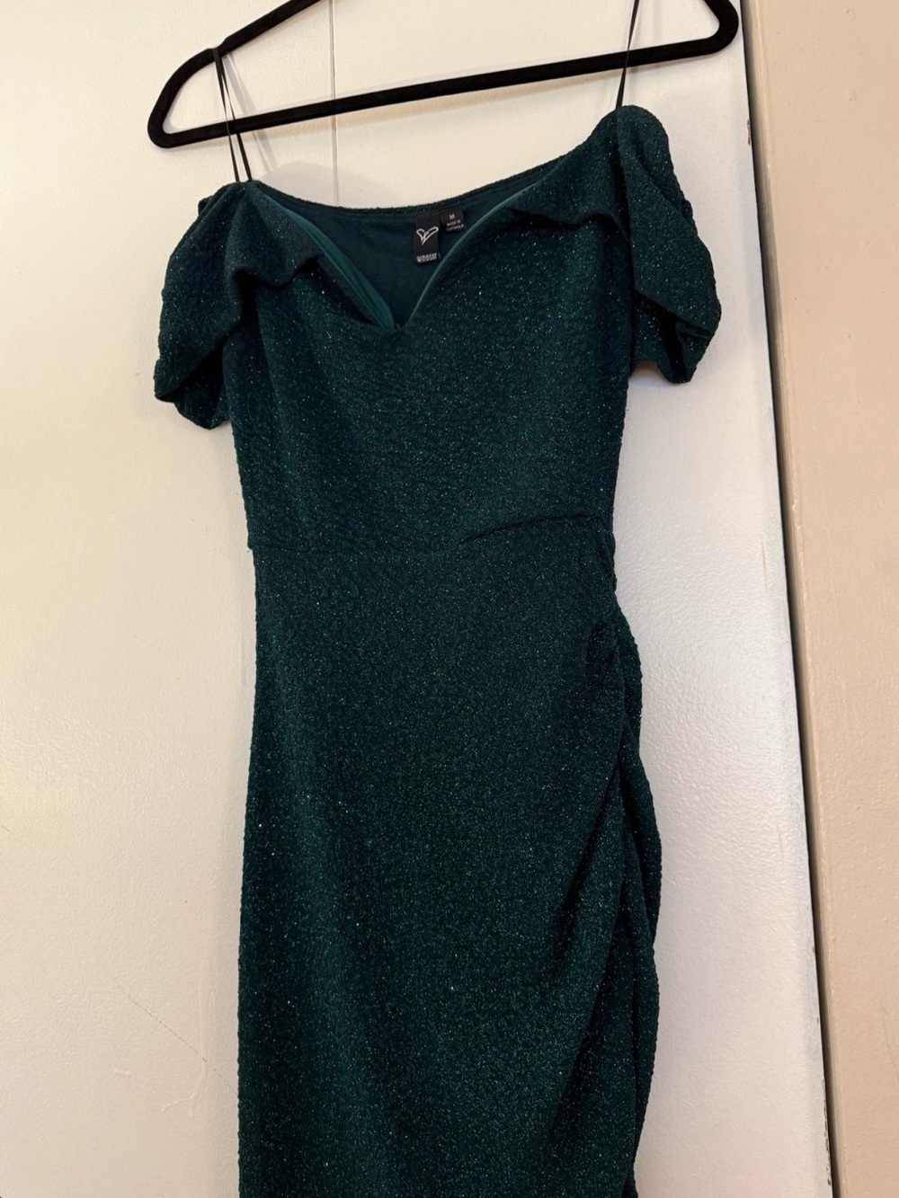 Windsor floor length formal dark green sparkling dress